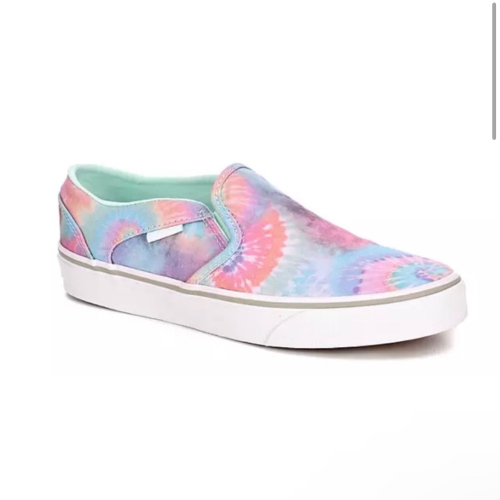 Vans Tie Dye Asher Deluxe Rainbow Pastel Women's Slip On Shoes Size 10 Sneakers